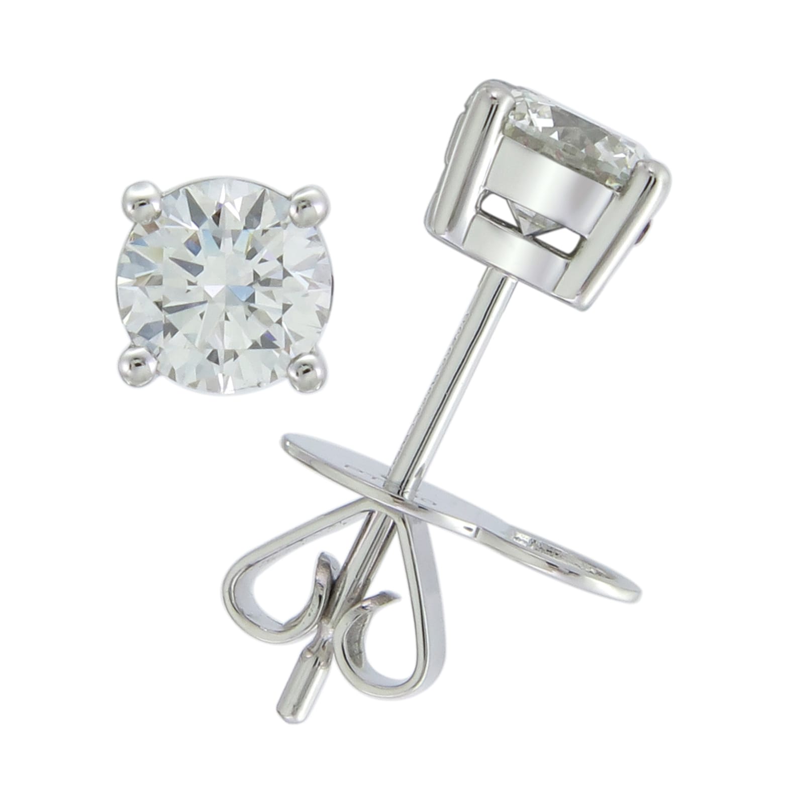 Studs set with 2 Brilliant Cut Diamonds